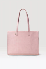 The Work Tote in Atlas Pink Croc