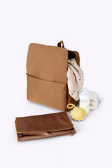 The Everyday Diaper Backpack in Camel Nylon