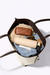 The Canvas and Leather Tote in Espresso